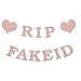 PALASASA Glitter RIP Fake ID Banner - 21st Birthday Decorations for Him Her Rip Fake ID Rose Banner For 21 Birthday Party Favors Funny 21st Birthday Gifts For He (Rose Gold)