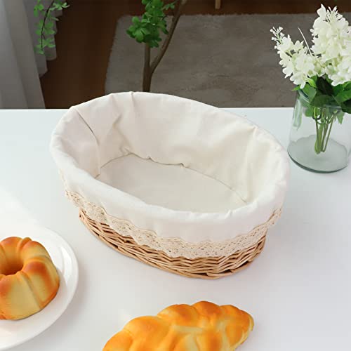 Yahuan Round Bread Basket Serving Woven Bread Baskets Wicker Basket Sourdough Proofing Basket With Removable Liner And Cover (Wicker) #TOP1