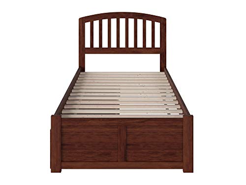 Afi Richmond Twin Platform Bed With Flat Panel Footboard And Turbo Charger With Urban Bed Drawers In Walnut #TOP6