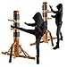 Geniqua Natural Walnut Wing Chun Wing Chun Dummy Adjustable Height Mook Yan Jong Practice Training IP Man Tripod Standing 3 Striking Pad