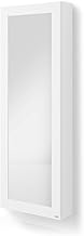 Mobili Fiver, Rachele Shoe Rack with Hanging Mirror, 170 x 60 cm, Ash White, Made in Italy