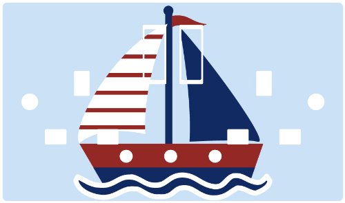 Stika.co Boys Blue Sailboat Light Switch Power Socket Sticker, Vinyl Skin Decal (Power Socket [Double Type A])