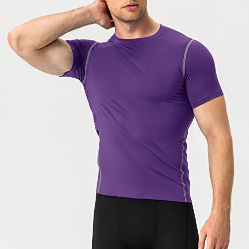 Abtioyllz Men's Compression Shirts Athletic Cool Dry Short Sleeve For Men Workout T-Shirts Base Layer Undershirt #TOP3