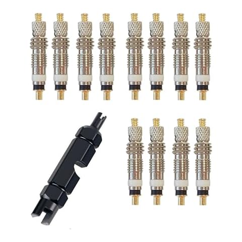 12pcs Presta Valve Core Bike Bicycle Valve Core Removal Tool MTB Tire Valve Stem Repair, Valve Core Replacements Set, Presta & Schrader Valve Stem Remover Tool Kit Cover