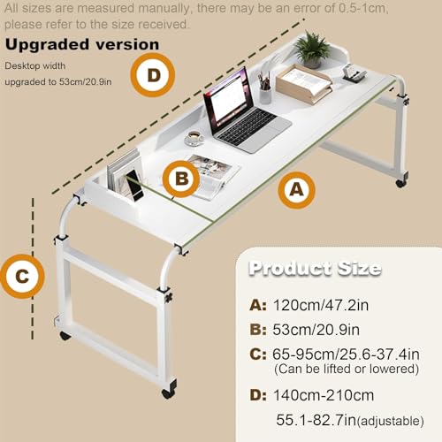 Table d'appoint mobile en croix bureau de lit extensible pour ordinateur portable - 8