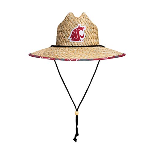 Image of FOCO Men's NCAA College Team Logo Floral Straw Sun Hat