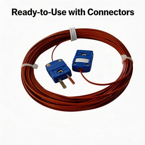 Câble thermocouple type T de haute précision avec connecteurs et isolation PVC solide - 2
