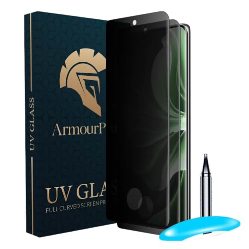 Image of ArmourPro UV Privacy Tempered Glass Screen Protector for Oppo Reno 11 / Reno 11 Pro (6.7 Inch, Pack of 2) Edge to Edge Coverage Anti-Spy /Anti-Peeping 9H Hardness