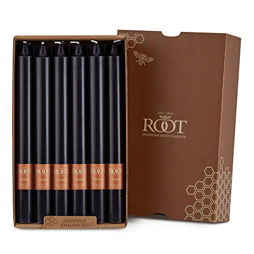 Root Candles 8940 Unscented Smooth Arista 9-Inch Dinner Candles, 12-Count, Black