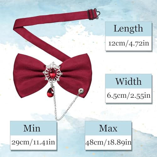Image of Bow Ties for Men with Crystal, Pre-tied Adjustable Mens Bow Tie Sparkly Bowtie for Formal Suit Tuxedo Wedding Party