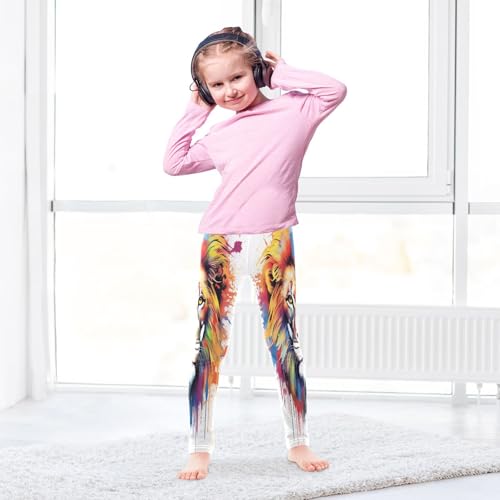 Toddler Girls Leggings Printed Yoga Pants Leggings Yellow Lion Head for Kids4
