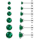 GOGOEY 6 Pairs Stud Earrings Set, Hypoallergenic 316L Stainless Steel CZ Earrings with Cubic Zirconia, 3-8mm, for Women