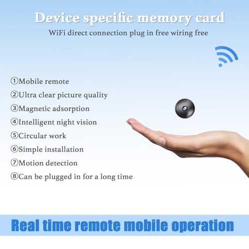 Only 0.9 inch! Hidden Camera with Audio/Video. Mini Small Camera. Spy Hidden Cameras for Home Indoor Use. Spy Cam with Night Vision and Motion Detection Baby Monitor Small Mini Wireless Outdoor H8