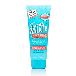 Dirty Works Smooth Walker Foot Butter, Vegan Peppermint Foot Cream, 125ml
