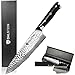 KitchenArt - Cuchillo de damasco con hoja de 20 cm de acero VG-10 y mango de acero G10 - Cuchillo japonés con protector de hoja. Satisfacción 100% garantizada.
