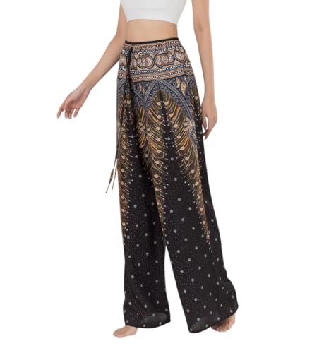 Banjamath® Women's Wide Leg Palazzo Boho Bohemian Pants Harem Summer Beach Pants
