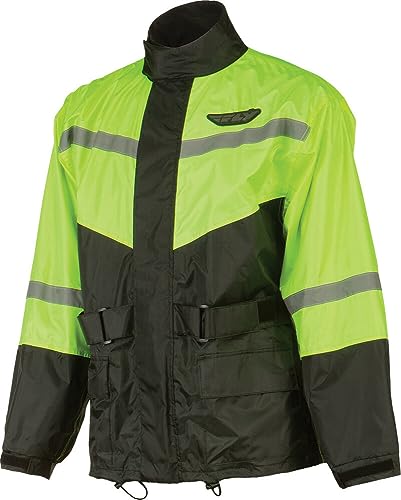Fly Racing Adult 2-PIECE RAIN SUIT (BLACK/HI-VIS, Large)