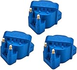 ENA Set of 3 Blue Ignition Coil Pack Compatible with Buick Cadillac Chevrolet Oldsmobile Pontiac Allure LeSabre Camaro Impala 88 98 Bonneville Malibu 3.8 V6 Replacement For C849 5C1058 DR39 C1647