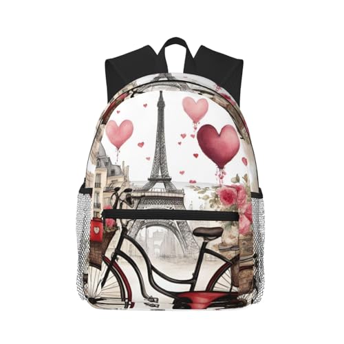 Sac à dos léger Love Paris avec poches de rangement pour soulager vos épaules à la fac