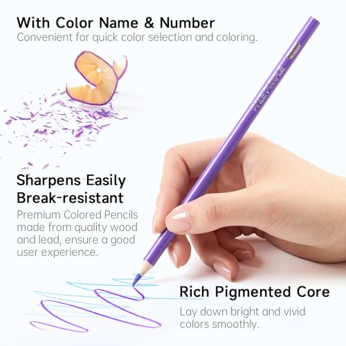 Image of 136 Colored Pencils, Soft Core Color Pencil Set for Adult Coloring Books Artist Drawing Sketching Crafting
