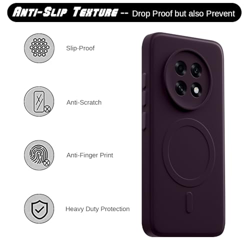 Image of Back Cover for Oppo F31 Pro Plus 5G | MagFit Ring Design (Non-Magnetic) | Shockproof Protection | Anti-Slip Grip | Raised Camera Edges | Slim Protective Case for Oppo F31 Pro Plus 5G (Purple)