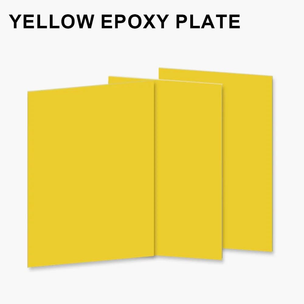 1-15 Szt. Płyta Epoksydowa, Odporna Na Wysokie Temperatury Płyta Z Włókna Szklanego 3240 O Grubości 0,5-4mm Do Płyty Izolacyjnej Obwodu DIY Żółty(100x100x0.5mm(15pcs))