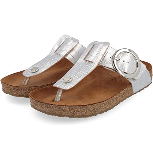 Image of HAFLINGER Round Buckle Corinna Sandals with Rubber Sole and Cork Latex Footbed Unisex