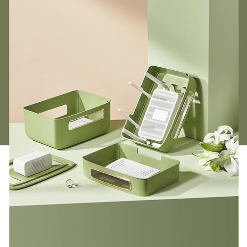 Boîte de rangement WiFi amovible multi-trous pour décodeur et console - 5