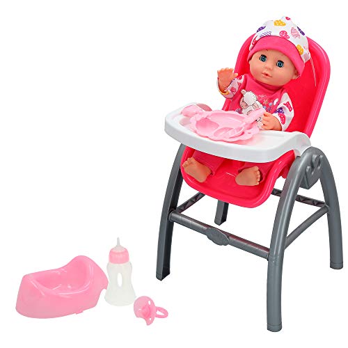 ColorBaby-43786 Muñeca bebé con Trona 3 en 1 (43786)