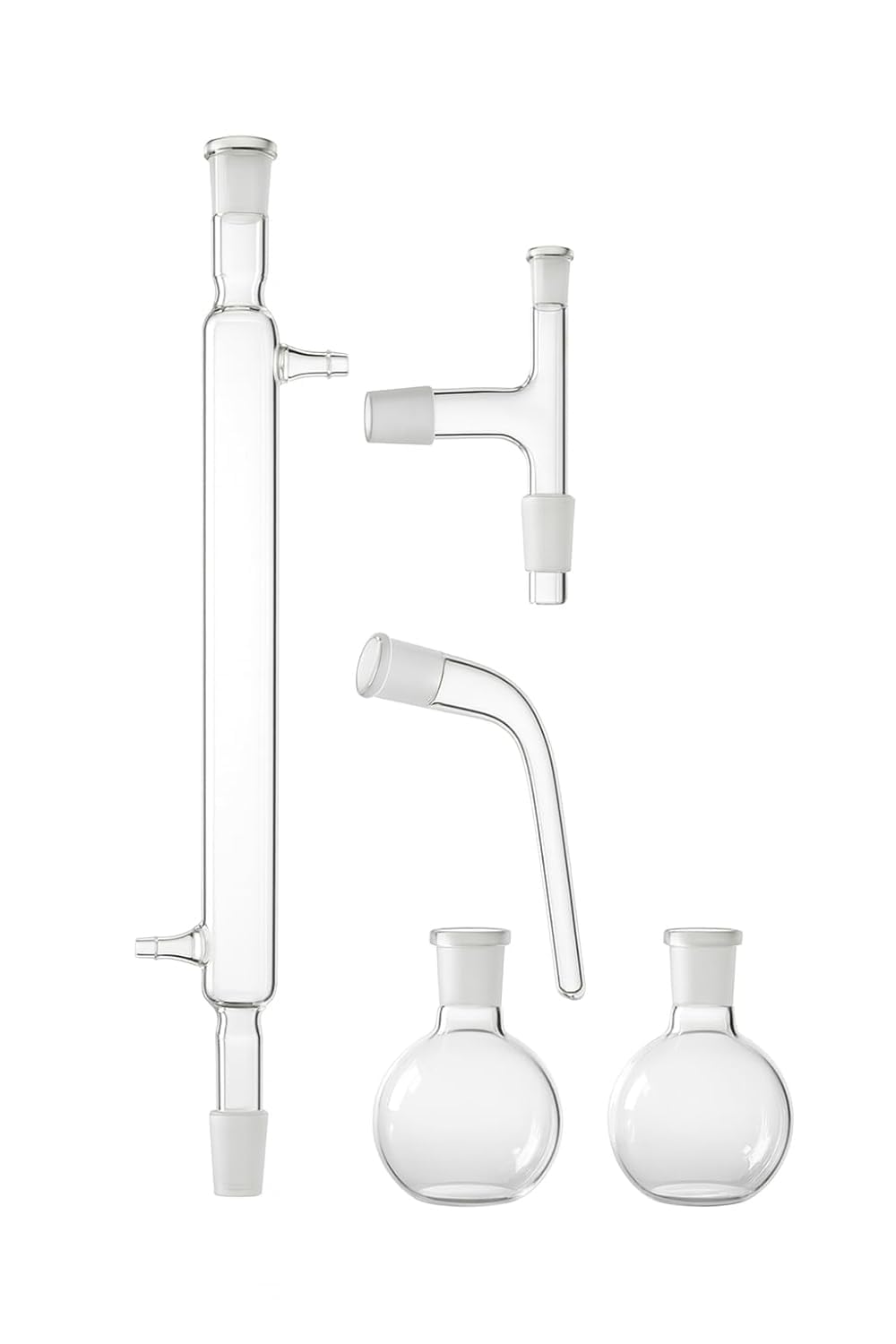 Borosilicate 3.3 Glass Distillation Apparatus Set | Round Bottom Flask (250ml),Condenser, Distillation Adapter & Receiver Adapter | Laboratory Glassware Kit for Chemistry & Science Experiments-image-37