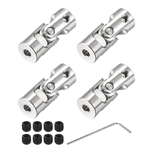 MECCANIXITY - MECCANIXITY 3mm to 3mm Inner Dia Rotatable Universal Joint Shaft Coupling L23 x D9 with Screws and Wrench for RC Model Pack of 4