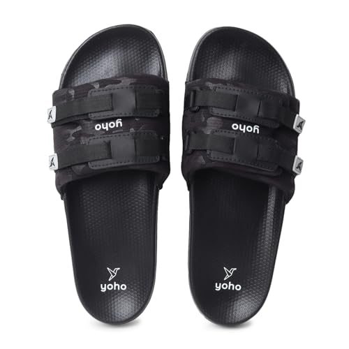 Image of YOHO Drystep Sliders for Men | Waterproof Monsoon Footwear & Rainy Sandals | Skin Friendly Adjustable Strap