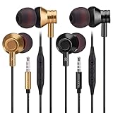 Earphones 2 Pack XINLIANG 3.5mm in-Ear Headphones Wired Earbuds with Microphone & Volume Control,...