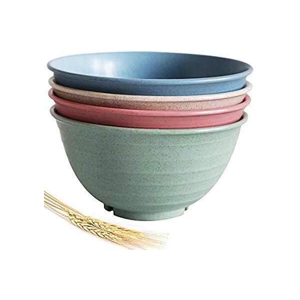 DUOLUV Unbreakable Cereal Bowls - Wheat Straw Fiber Lightweight Bowl Sets 4 - Dishwasher & Microwave Safe - for,Rice,Soup Bowls (30 OZ) DUOLUV Unbreakable Cereal Bowls - Wheat Straw Fiber Lightweight Bowl Sets 4 - Dishwasher & Microwave Safe - for,Rice,Soup Bowls (30 OZ)