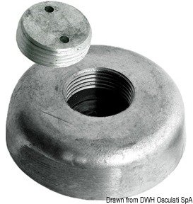 Anode magnésium Osculati Ø 120 mm à fixation escamotable pour bateau