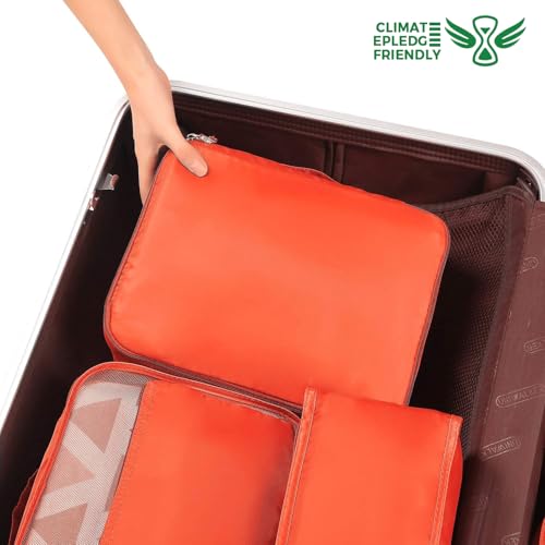 Image of BAGAIL 8 Set Packing Cubes Luggage Packing Organizers for Travel Accessories-Orange