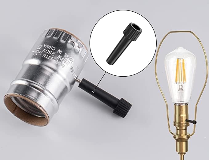 Miniatura 3 de 4 paquetes de reemplazo estándar de interruptor de lámpara, soporte de lámpara de encendidoapagado de perillas de interruptor de repuesto (4