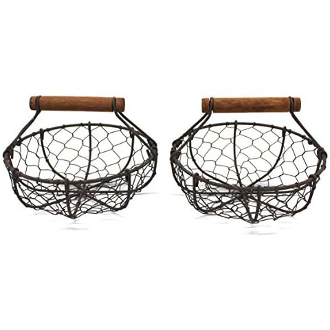 CVHOMEDECO Chicken Wire Egg Baskets Set Cover