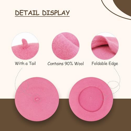 Image of Klong Women Wool Beret Hat French Style Solid Color