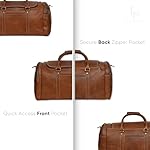 Premium Leather Duffel Bag – 21” Full Grain, Spacious Handcrafted Weekender Bag for Men & Women (Nordic Tan) - Image 3