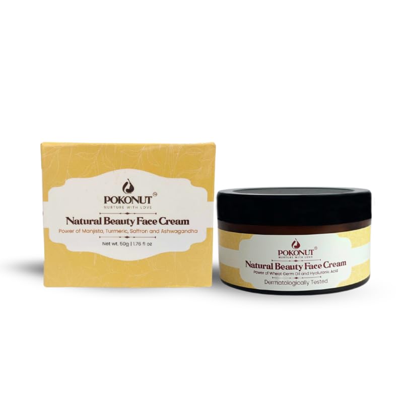 Sponsored Ad - Pokonut Oil Free Anti-Ageing Face Cream for Wrinkles and Hyperpigmentation, Daily Saffron Face Cream for Glowing and Even-Toned Skin, Lightweight, Suitable for All Skin Types, 50 Gm
