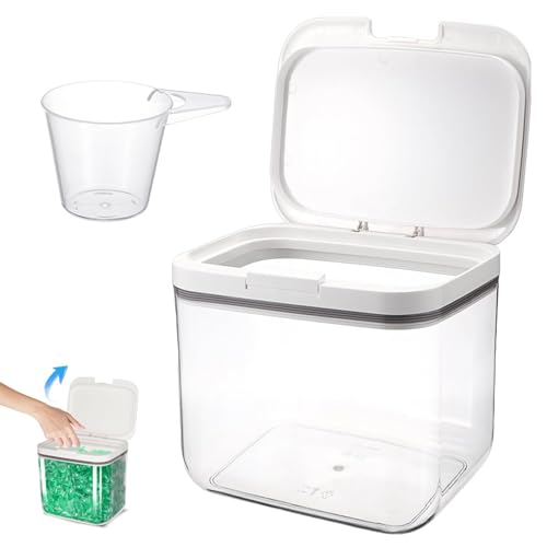 Boîte de Rangement pour Détergent, 4,5L Boite Lessive, Boîte de Rangement pour poudre à Laver, Distributeur de Lessive Liquide,Organisateur pour Détergent...