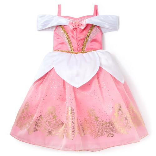 Disney Store Official, La Bella Durmiente, Aurora, Disfraz Infantil, Vestido de Princesa Rosa para Fiestas, Juego y Halloween, 4 años