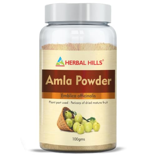Image of Herbal Hills Amla Powder, (100 gm Pack) | Supports Skin Glow, Hair Strength & Immunity Boost | Amla Churna For Natural Beauty & Wellness with Indian Gooseberry Fruit (Pack of 5)