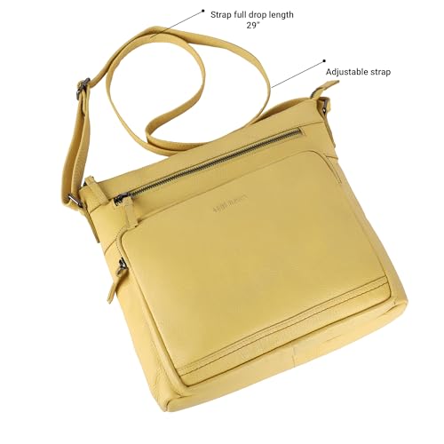 Image of LEDERBUCK Olga Women's Extra-Large Genuine Leather Crossbody Purse - Soft Triple-Zip Shoulder Bag