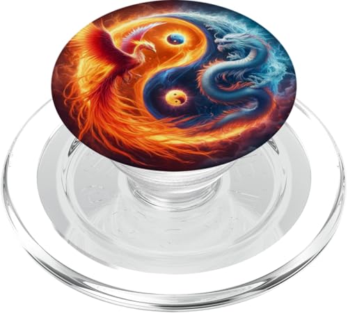 Yin Y Yang Fénix Y Dragón Japonés PopSockets PopGrip para MagSafe
