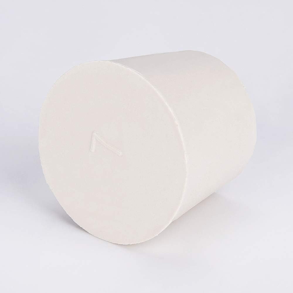 Labasics Solid Rubber Stoppers Set, White Tapered Lab Seal Rubber Stoppers (22-Pack, 000#-7#)