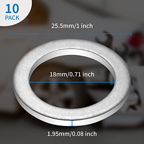 Image of Transmission Fluid Drain Plug Crush Washer for Honda Accord Acura Civic Ridgeline Odyssey CRV CR-V Pilot Fit Element, Replacement for the Part # 90471PX4000 90471-PX4-000, Pack of 10 pcs