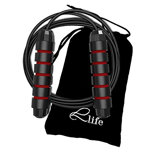 Jump Rope Tangle-Free Ball Bearing Fast Rope Skipping Adjustable Memory Foam Anti Skid