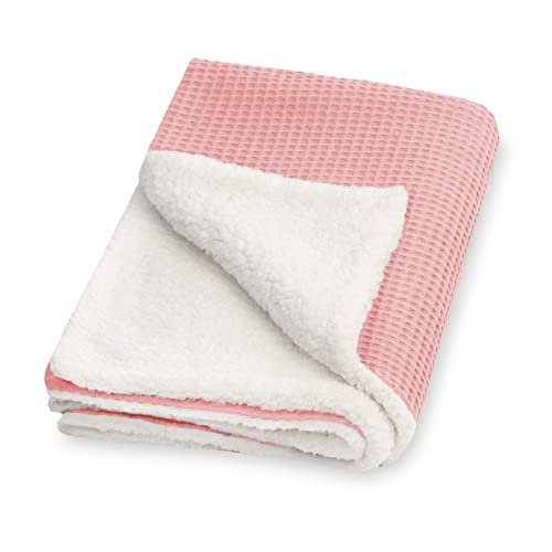 Coperta invernale in pique a nido dape e morbido tessuto Teddy misura 70 x 1 mt. made in Germany 100% Oeko-Tex Standard 100 Blush cotone